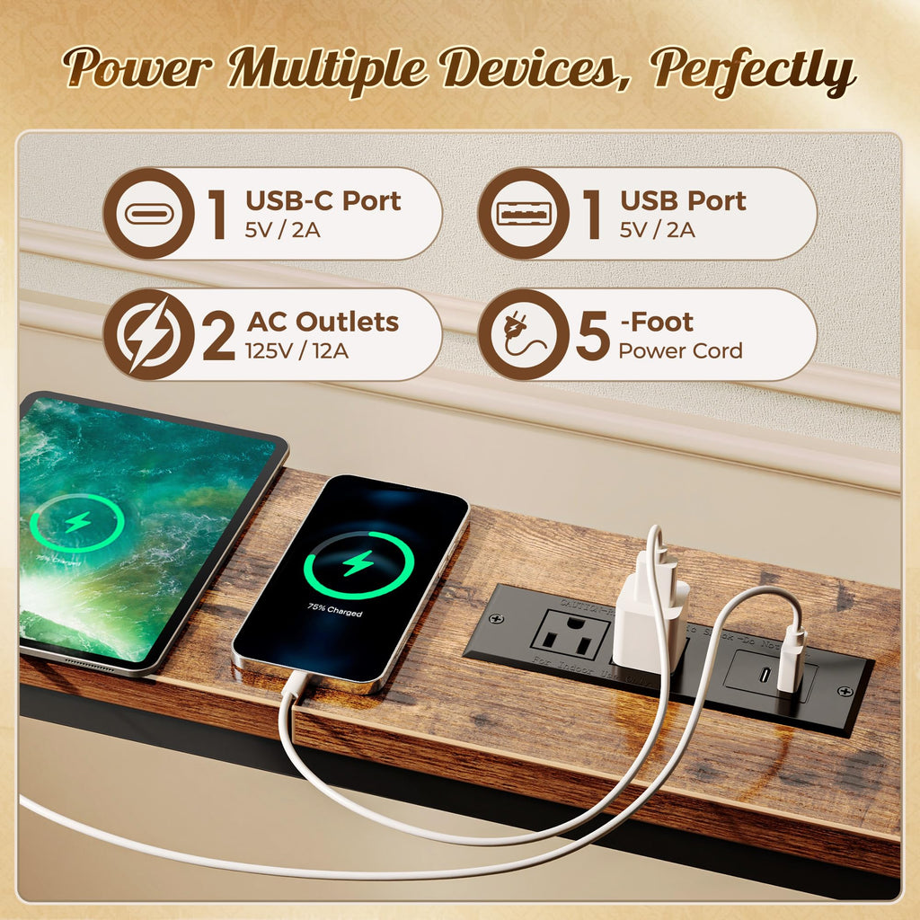 118 Inch Sofa Table with Power Outlets X715813