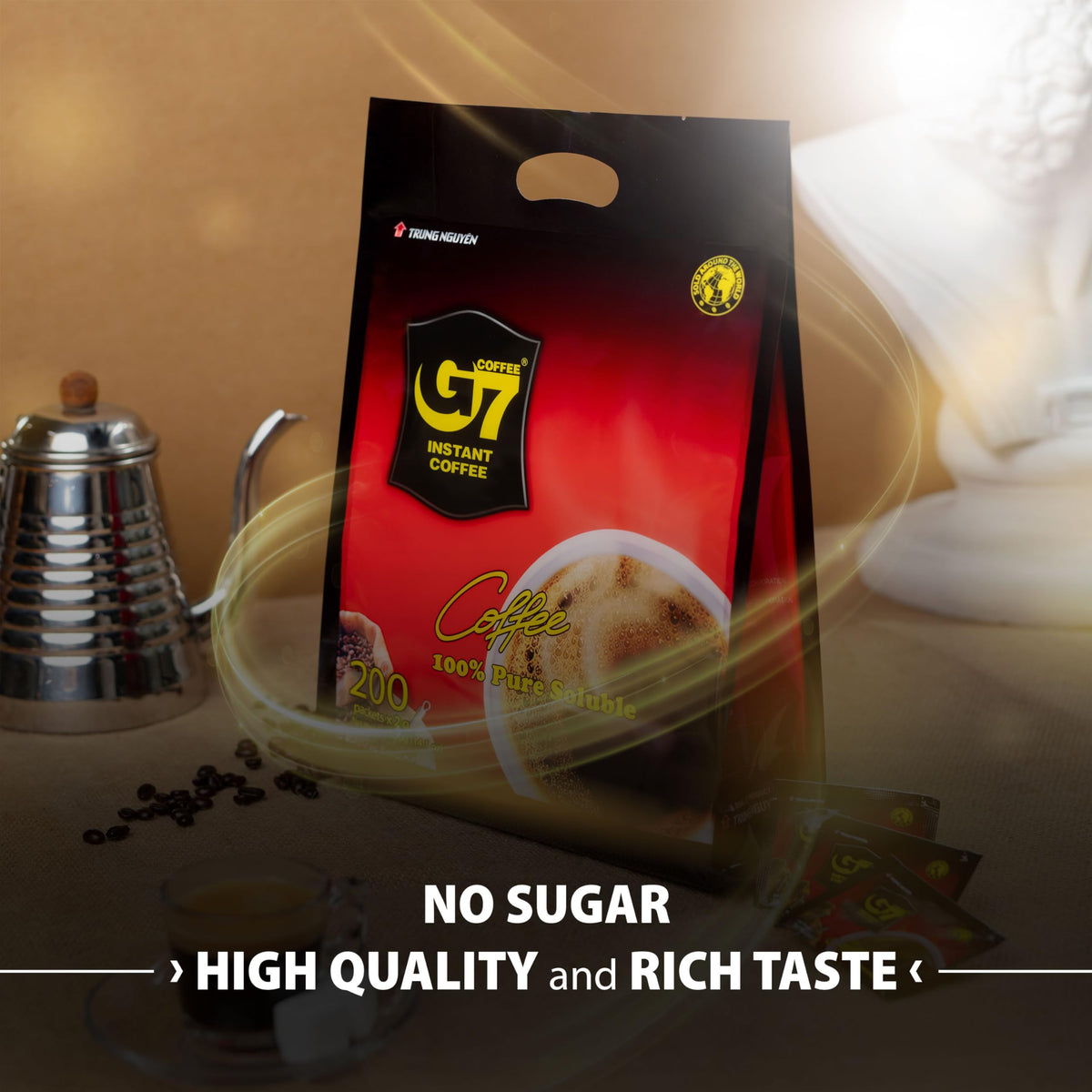 Pure Black and Cappucino Hazelnut Instant Coffee J946