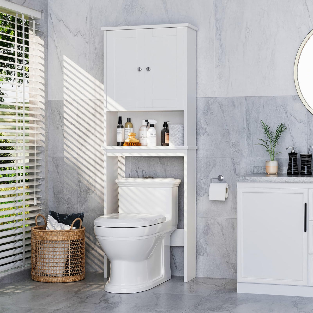 Over the Toilet Storage Cabinet, White O14686
