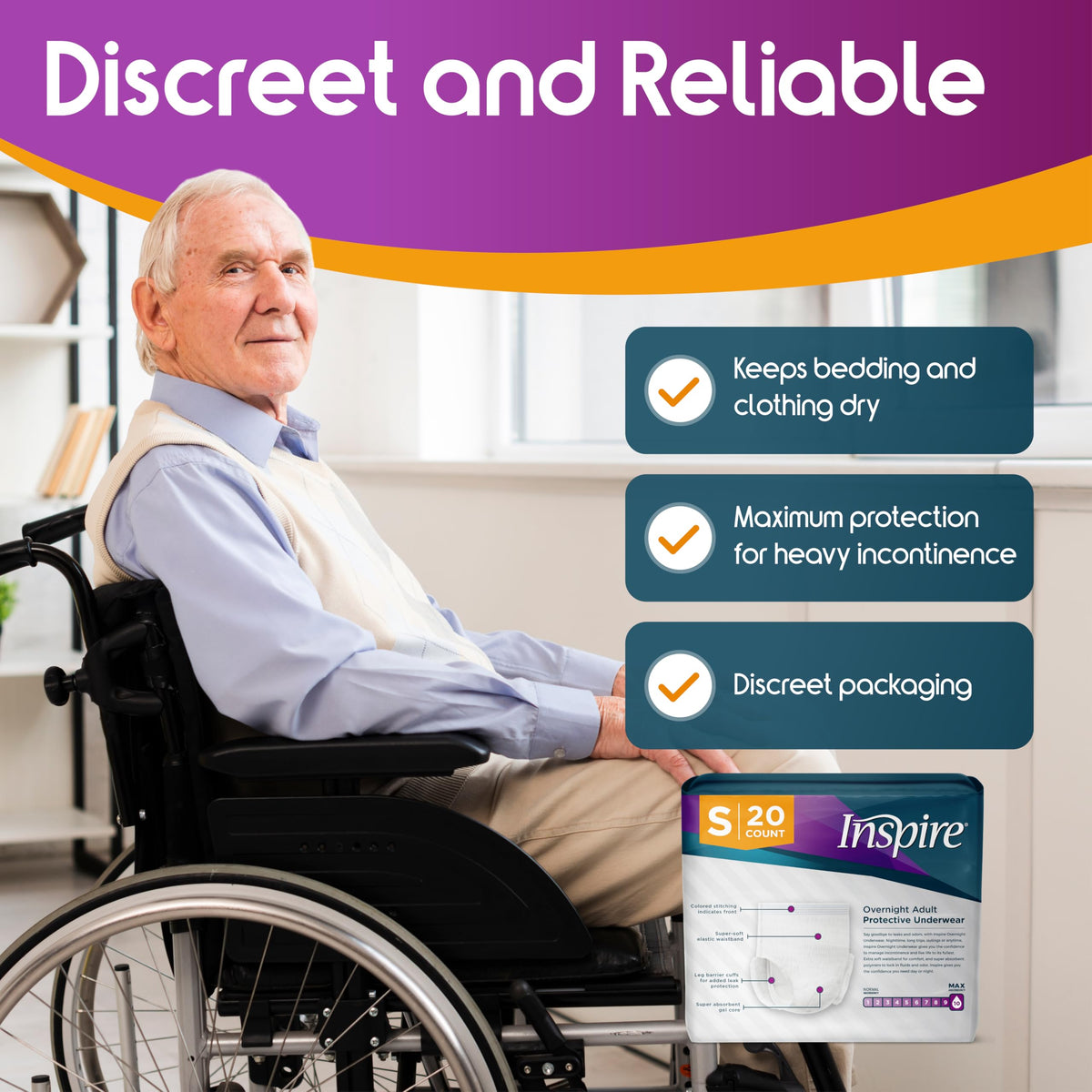 Adult Diapers Max Absorbency Leak Proof Incontinence Underwear E917832