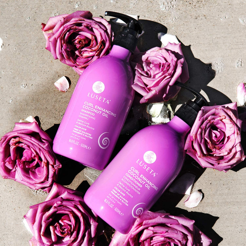 Curly Hair Shampoo and Conditioner Set with Biotin Hair Oil U18722