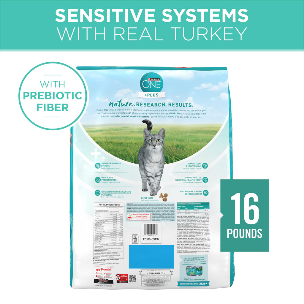 Sensitive Skin and Stomach Dry Cat Food 16 lb Bag Y907198