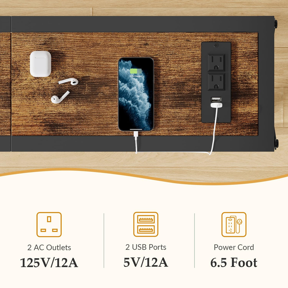 Narrow Console Table with Socket S2886