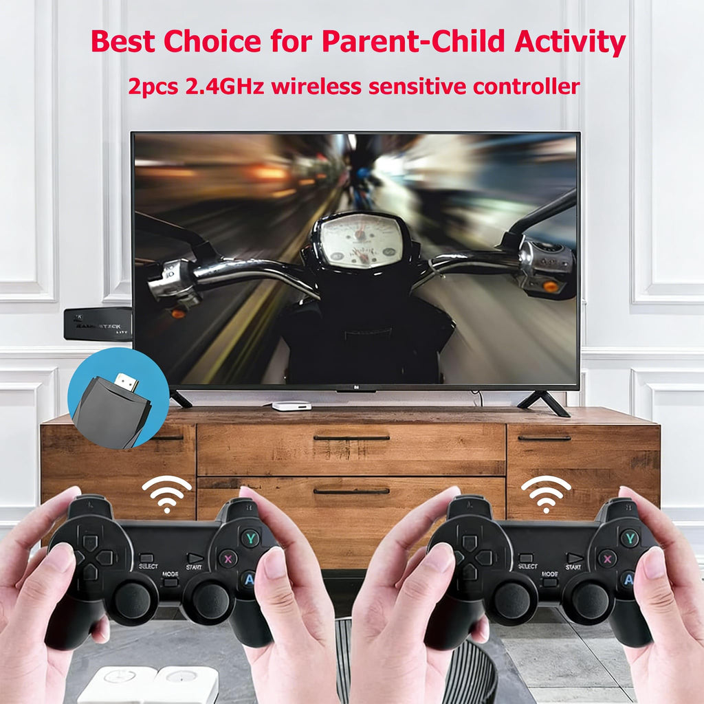 Wireless Retro Game Console 128G Plug & Play Video Game Stick with 2.4G Wireless Controller S1766
