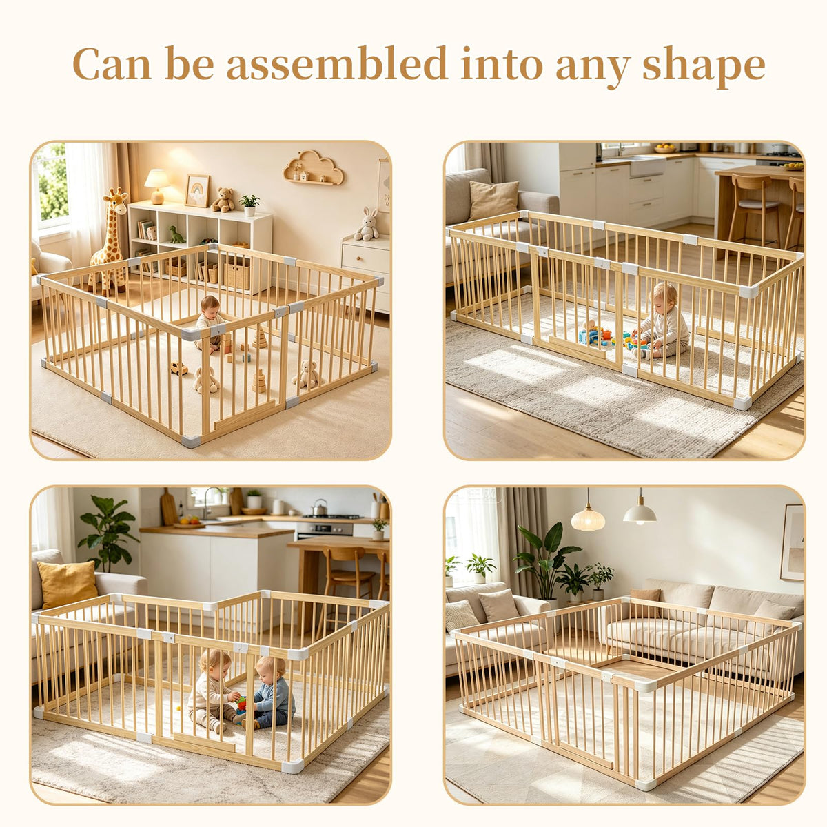 Wooden Baby Playpen 53"x53" J301
