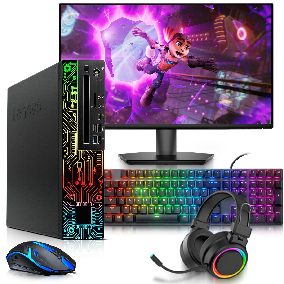 RGB Desktop PC Intel Core i5-8500 16GB DDR4 RAM 512GB SSD GeForce GT 1030 T75303