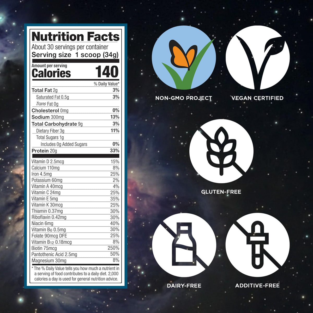 Plant Based Vegan Protein Powder Vanilla 2.3lbs Q509