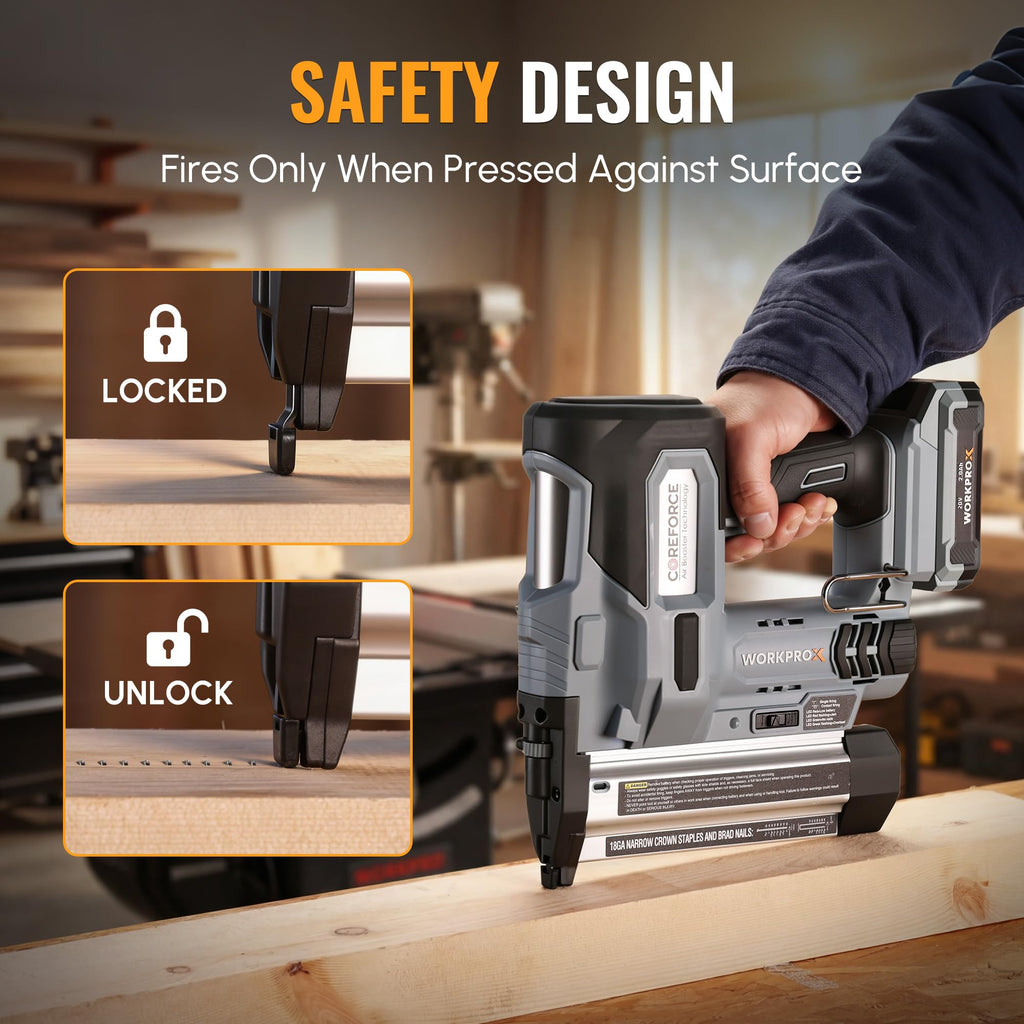 20V Cordless 18 Gauge 2-in-1 Nail & Staple Gun X74396