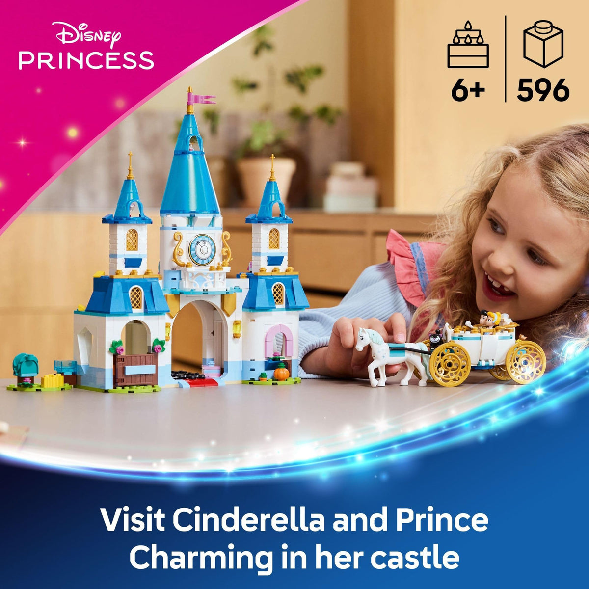Disney Princess Castle Building Toy with 2 Minidolls W43521