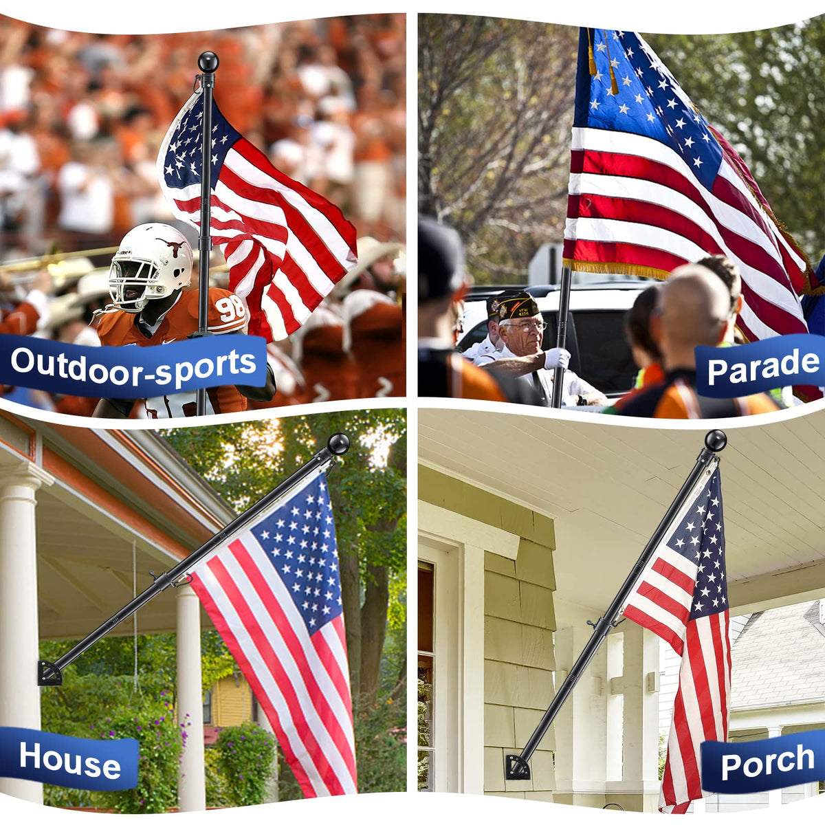 6ft Tangle Free Spinning Flag Pole Kit P856