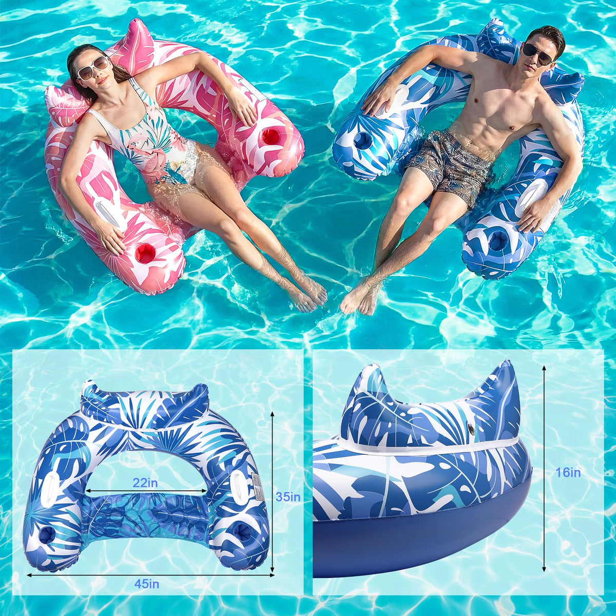 Inflatable Pool Float Chair J78844