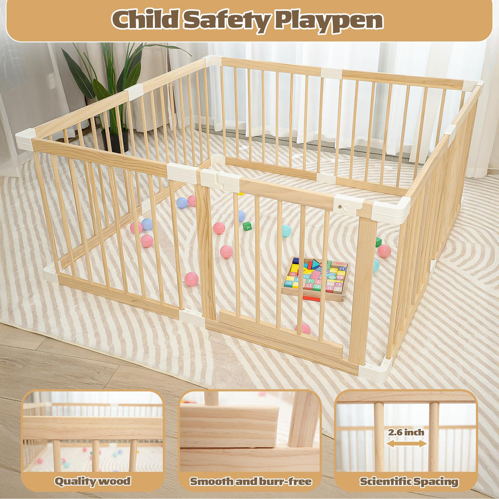 Wooden Baby Playpen 53"x53" J301