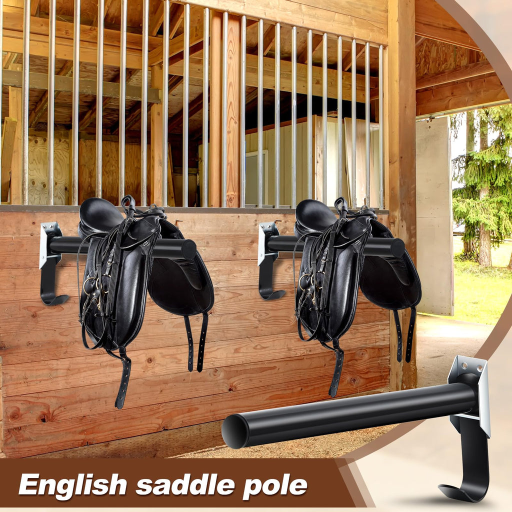 2 Pcs Wall Mount Saddle Rack with Bridle Holder R707465
