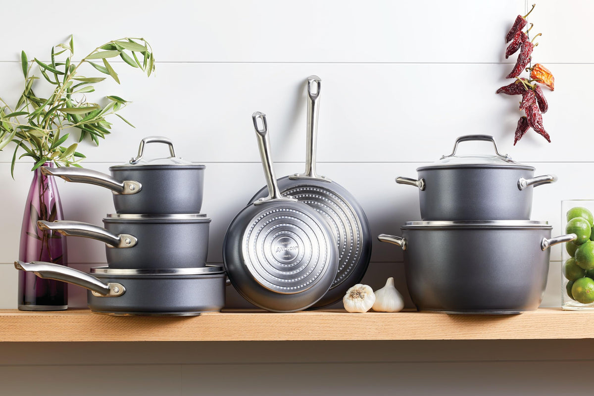 12 Piece Hard Anodized Nonstick Induction Cookware Set T376