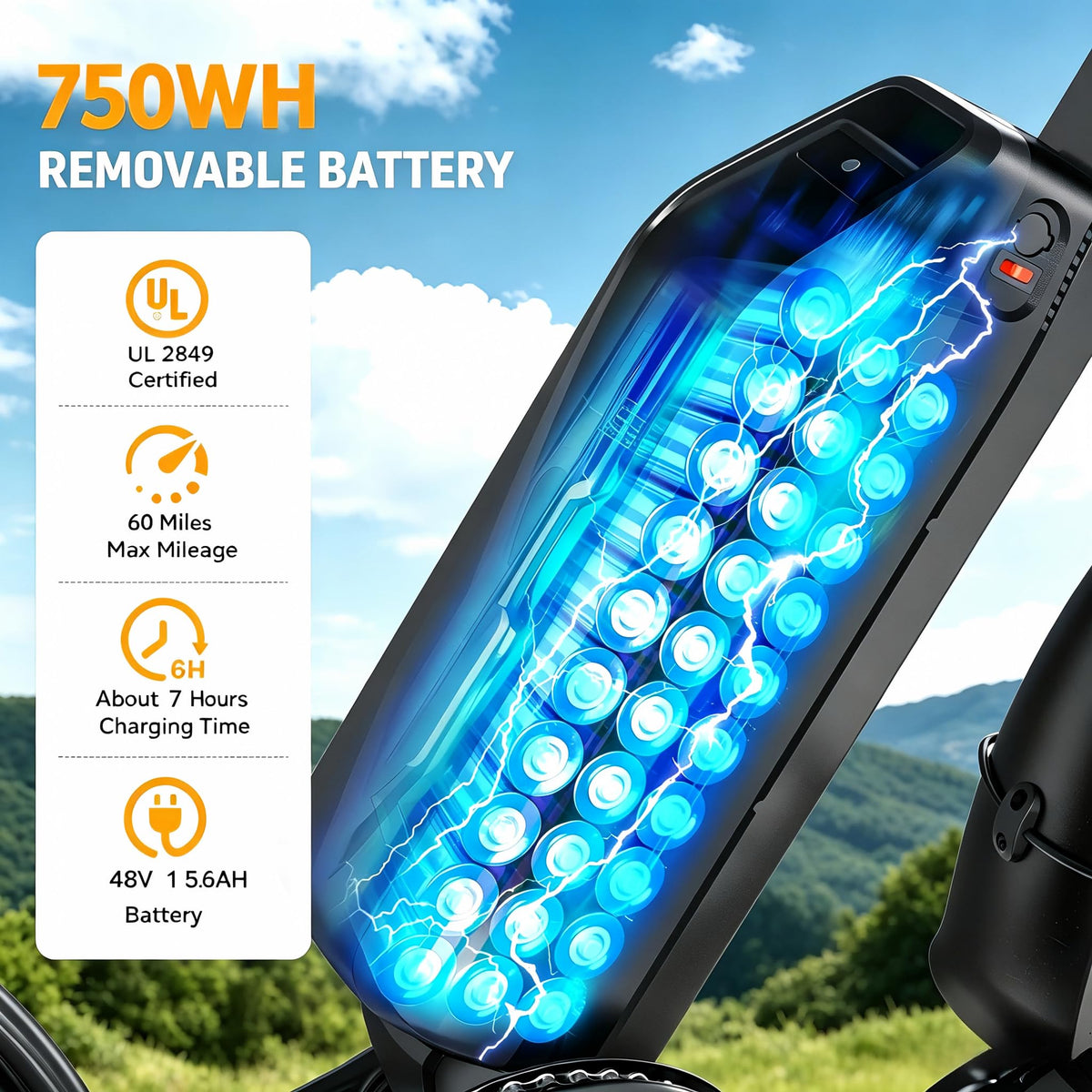 1000W 48V 16Ah Fat Tire Electric Bike V770213