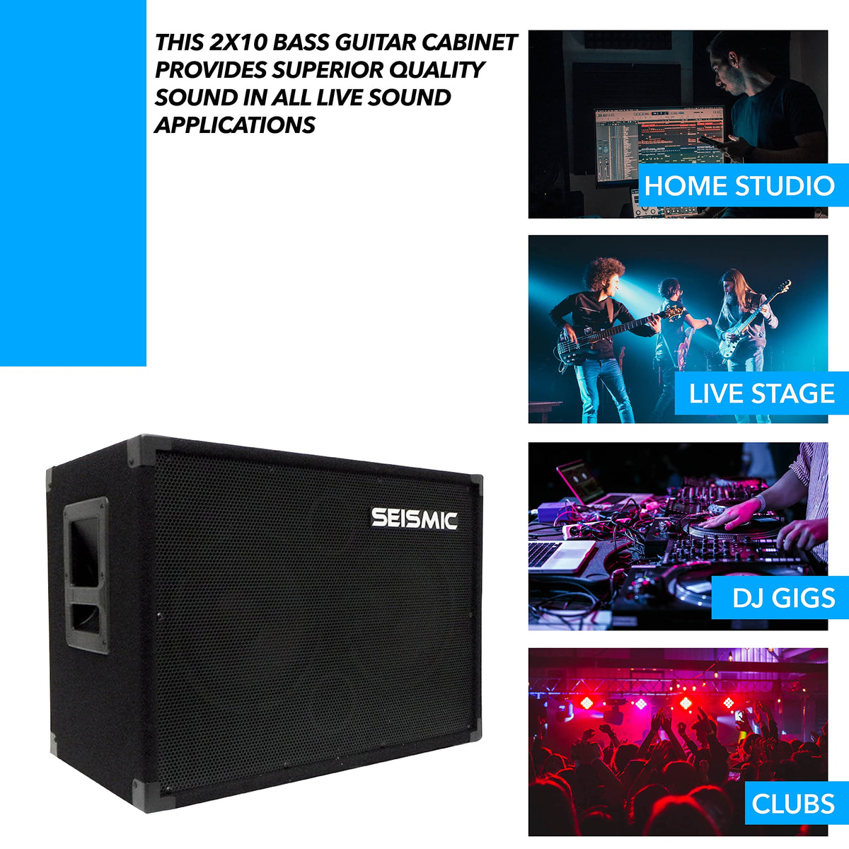 210 Bass Guitar Speaker Cabinet 400 Watts 2x10 F693
