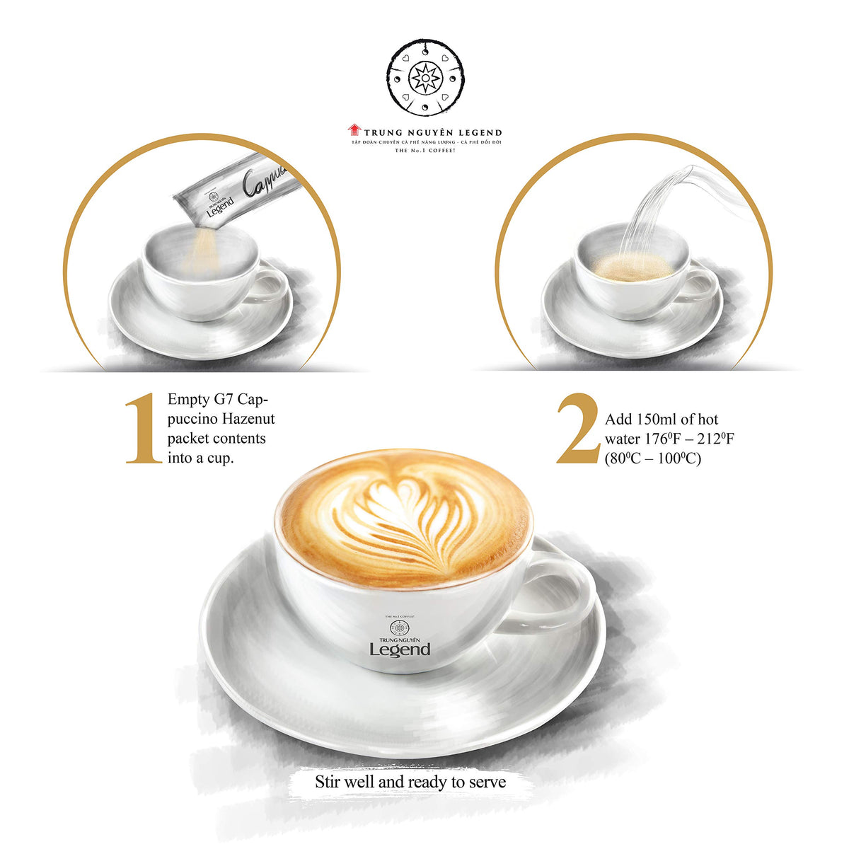 Pure Black and Cappucino Hazelnut Instant Coffee J946