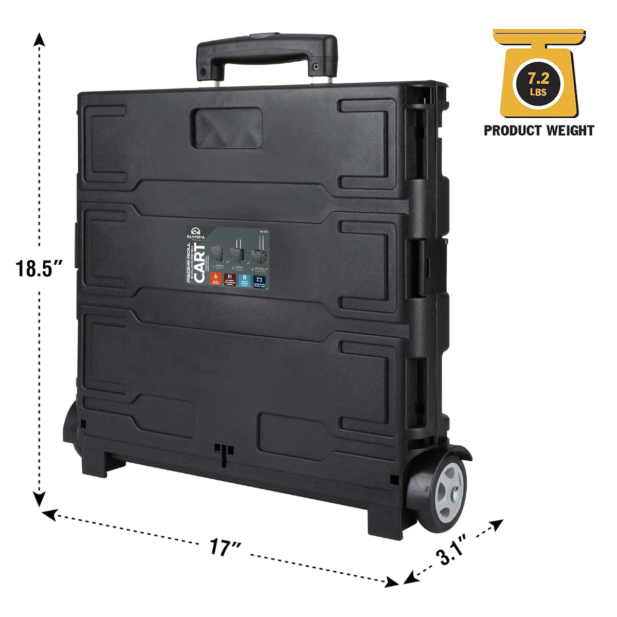 Portable Tools Carrier with Telescopic Handle, 80 Lb. Load Capacity, Black B19511