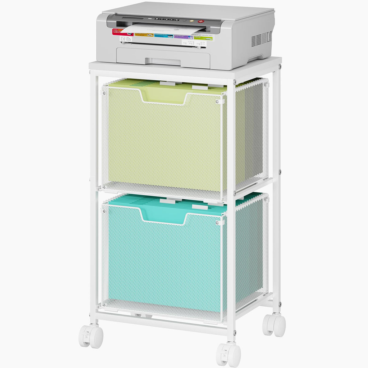 Rolling File Cart with 2 Storage Drawers A860923