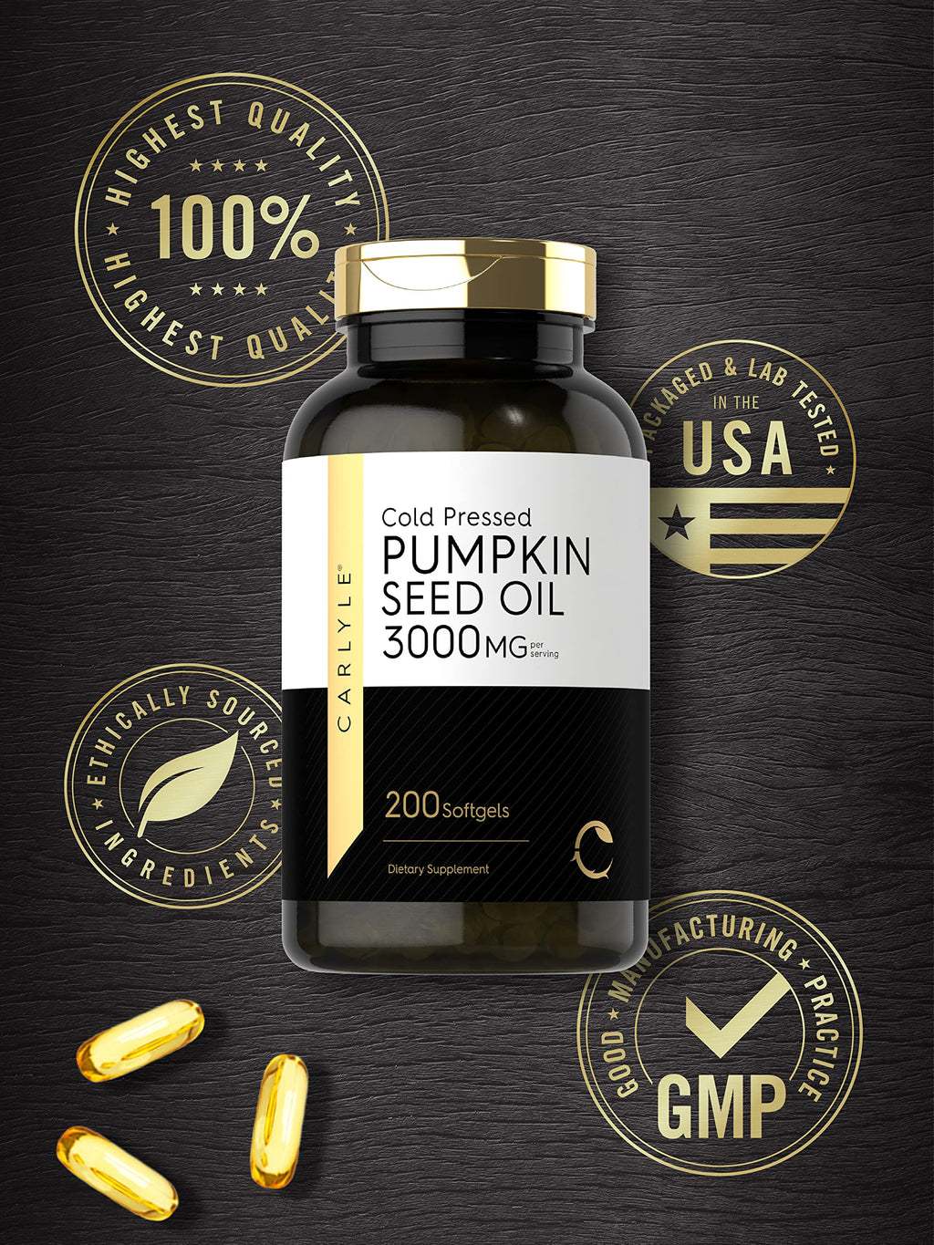 Pumpkin Seed Oil 3000mg 200 Softgels Y962212