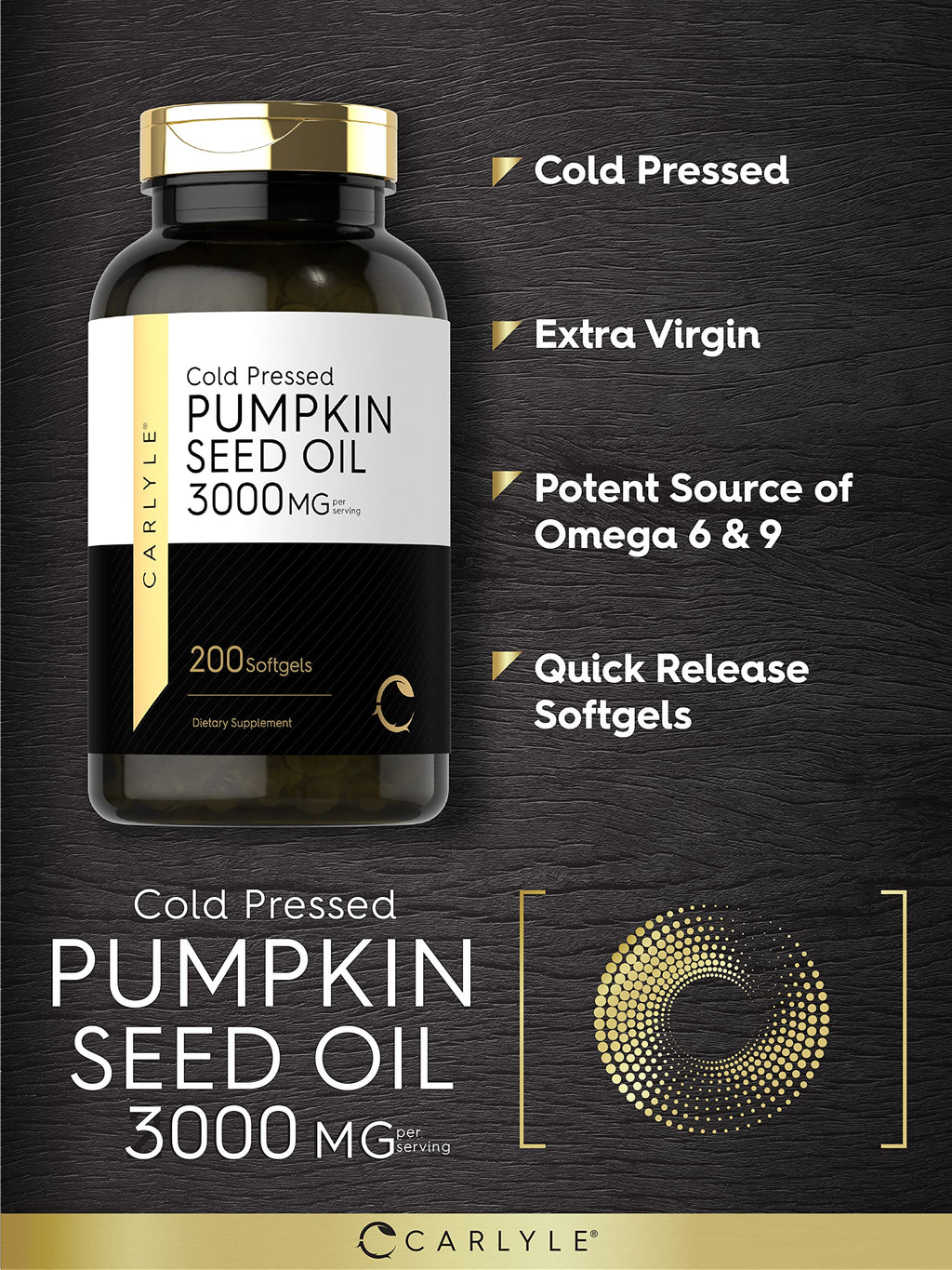 Pumpkin Seed Oil 3000mg 200 Softgels Y962212