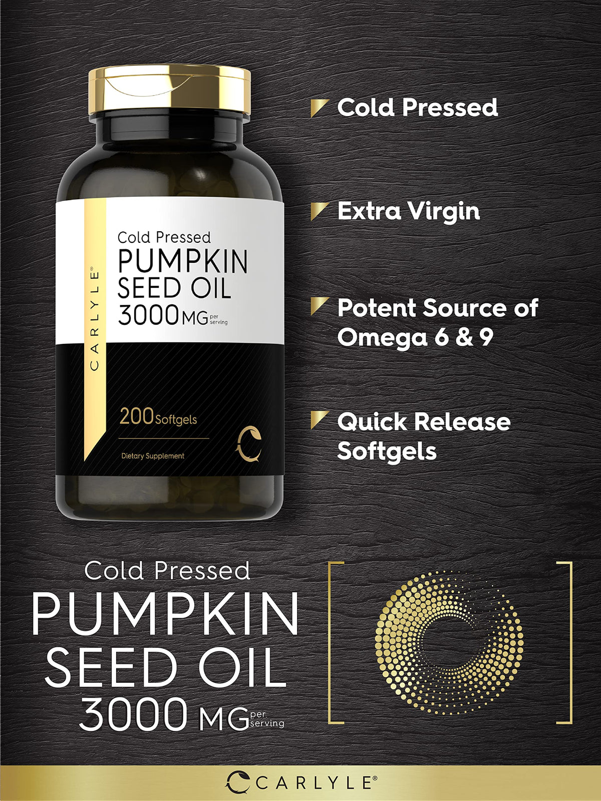 Pumpkin Seed Oil 3000mg 200 Softgels Y962212