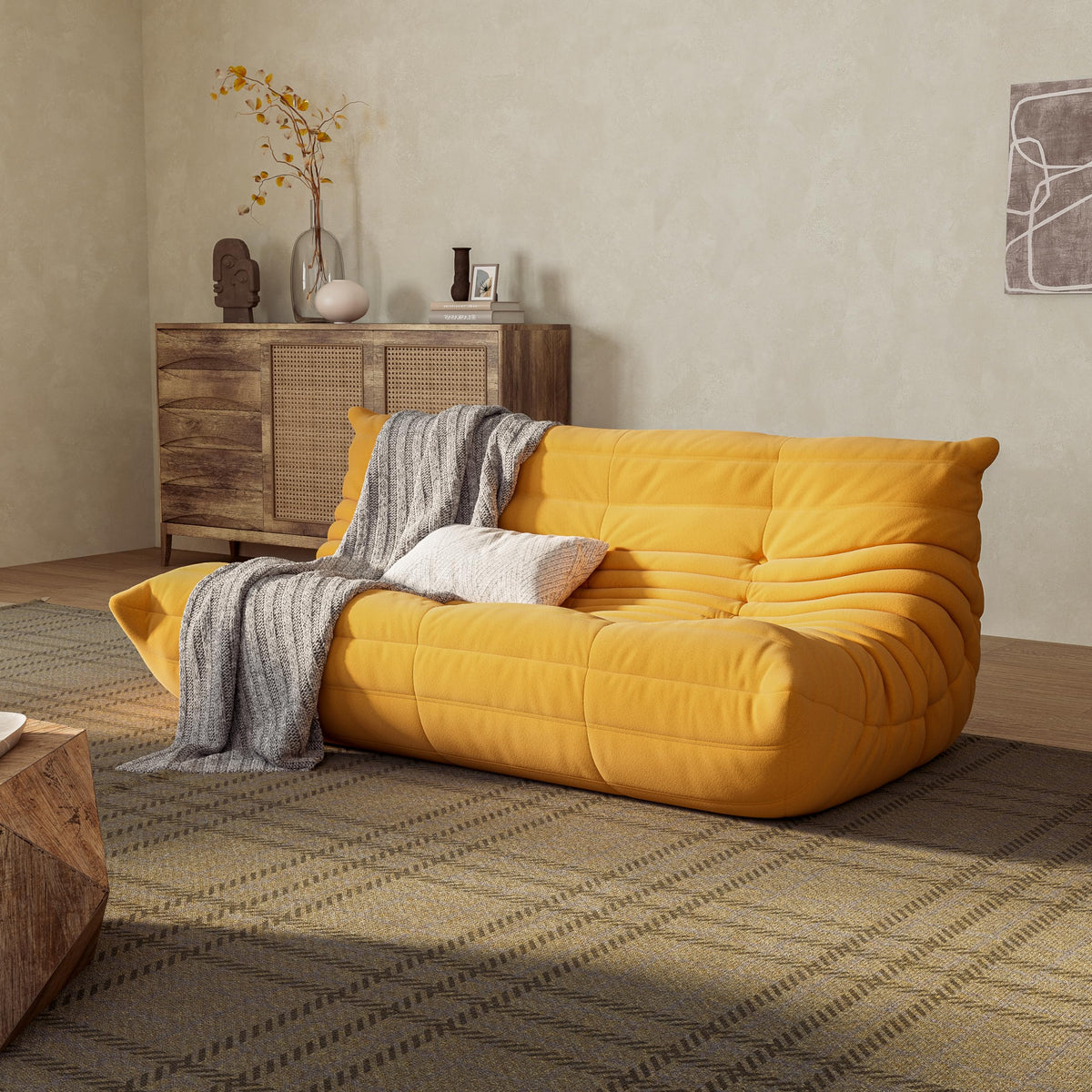 3-Seater Memory Foam Suede Bean Bag Chair Q355967