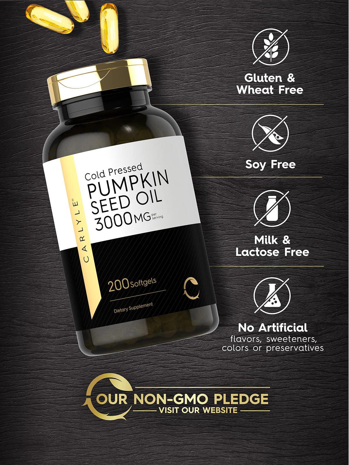 Pumpkin Seed Oil 3000mg 200 Softgels Y962212
